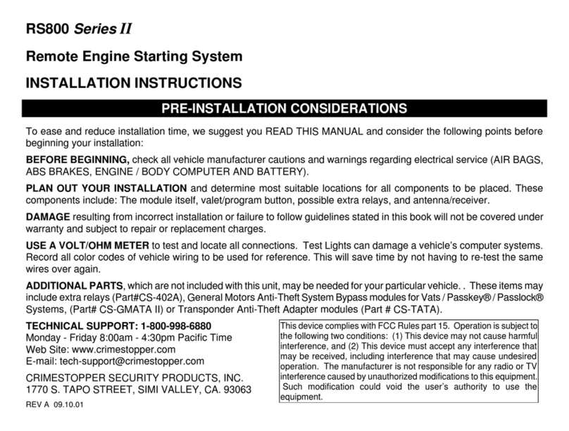 CrimeStopper RS-800 User manual