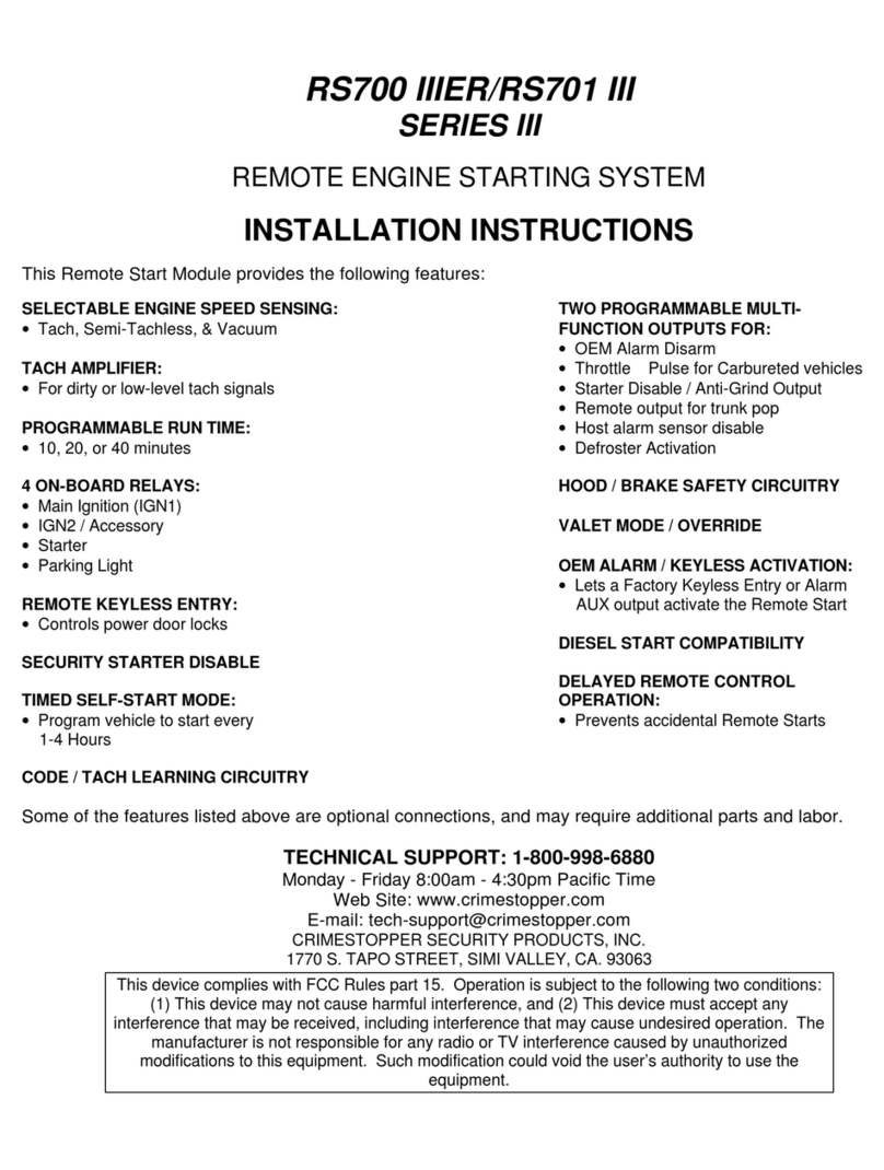 CrimeStopper RS700 IIIER installation instructions