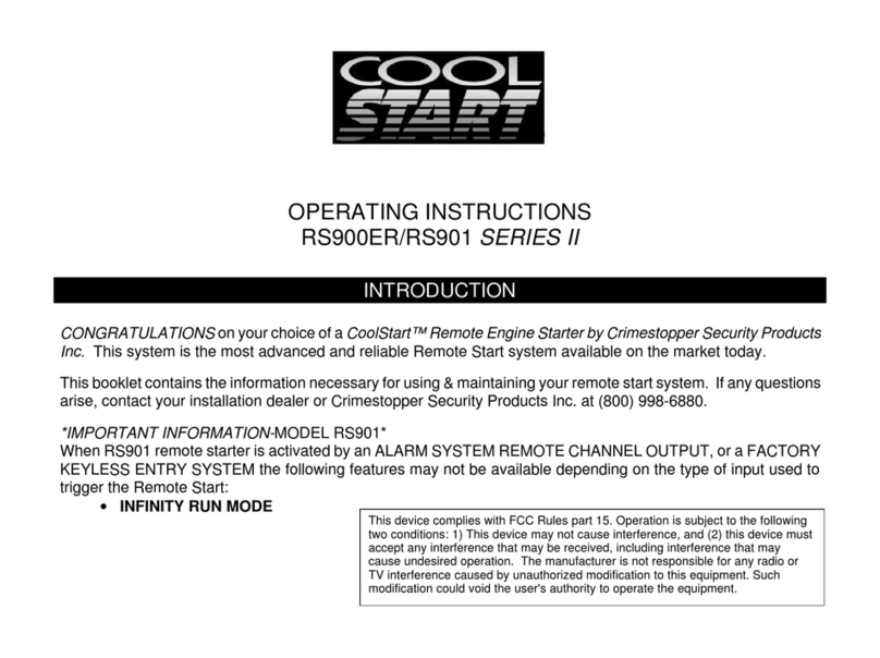 CrimeStopper CoolStart RS900ER User manual