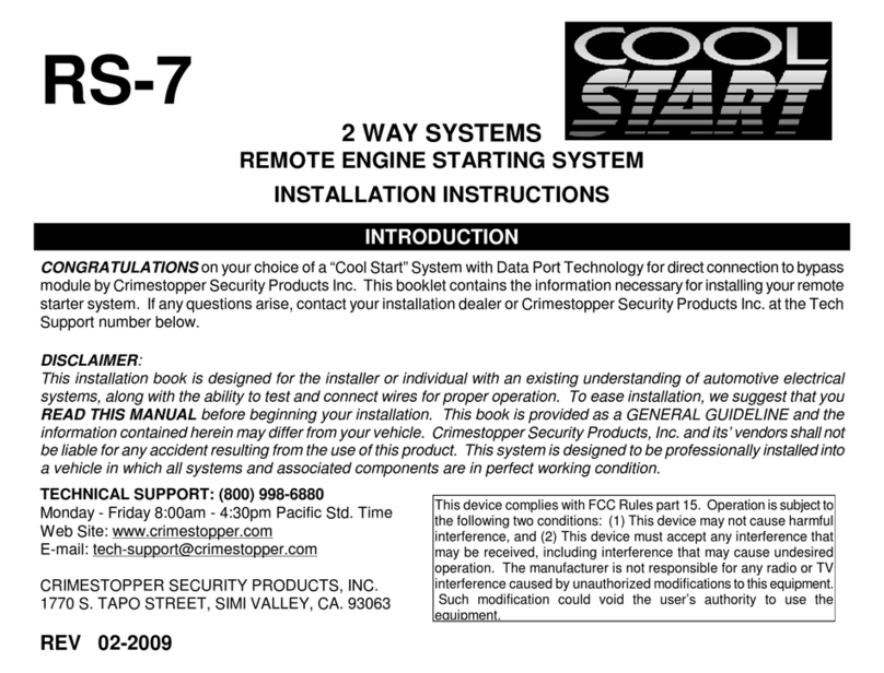CrimeStopper Cool Start RS-7 installation instructions