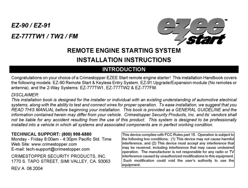 CrimeStopper Ezee Start EZ-777 FM User manual