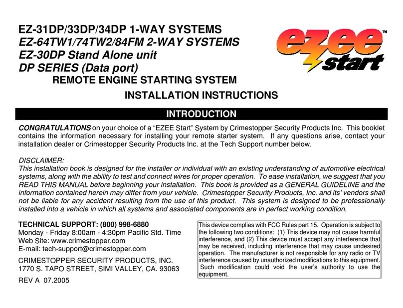 CrimeStopper EZ-31DP/33DP/34DP installation instructions