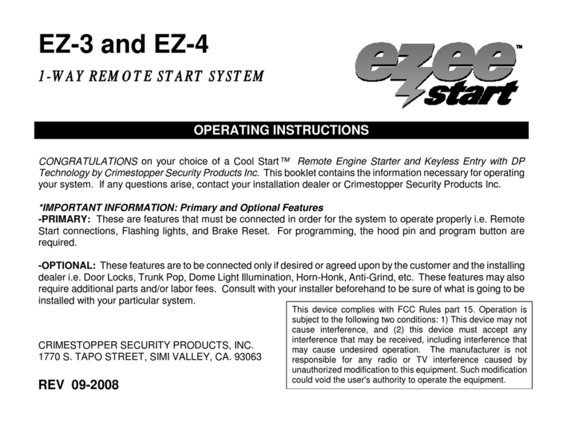 CrimeStopper EZEE Start EZ-3 User manual