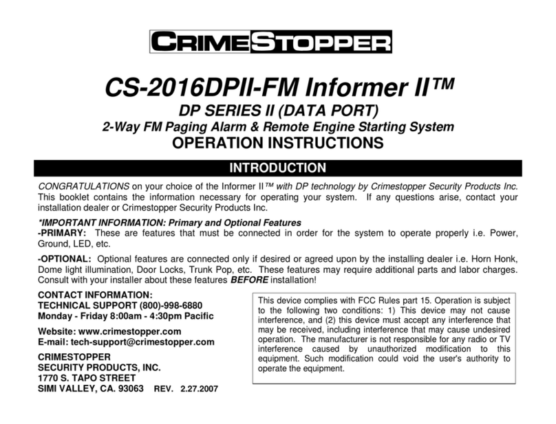 CrimeStopper CS-2016DPII-FM Informer II operating instructions CrimeStopper CS-2016DPII-FM Informer II operating instructions