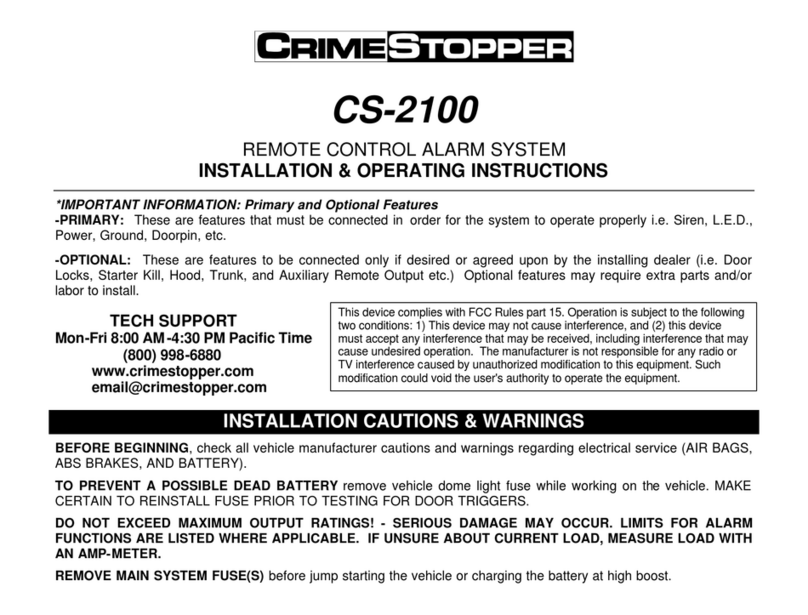 CrimeStopper CS-2100 Installation & operating instructions