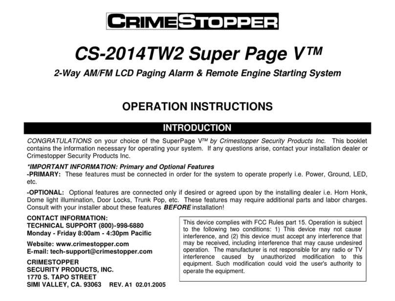 CrimeStopper Super Page V CS-2014TW2 User manual