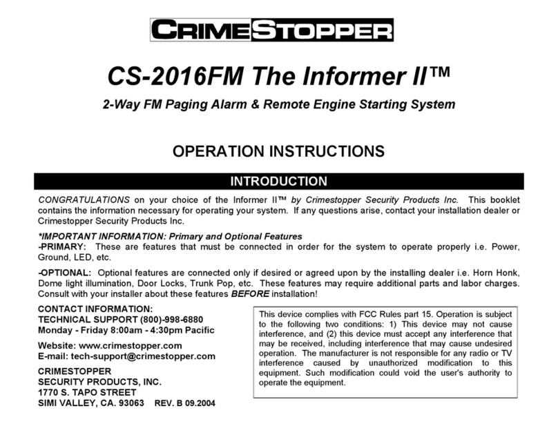 CrimeStopper The Informer II CS-2016FM User manual