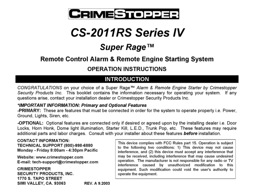 CrimeStopper CS-2011RS Series III Super Rage User manual