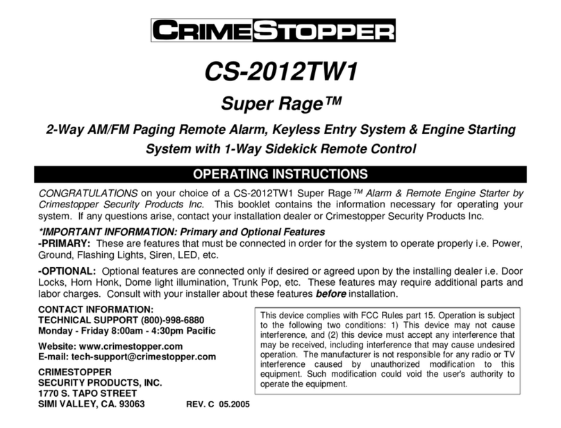 CrimeStopper Super Rage CS-2012TW1 User manual