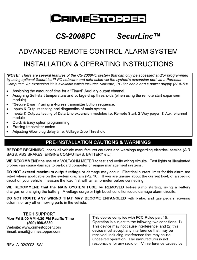 CrimeStopper SecurLinc CS-2008PC Manual