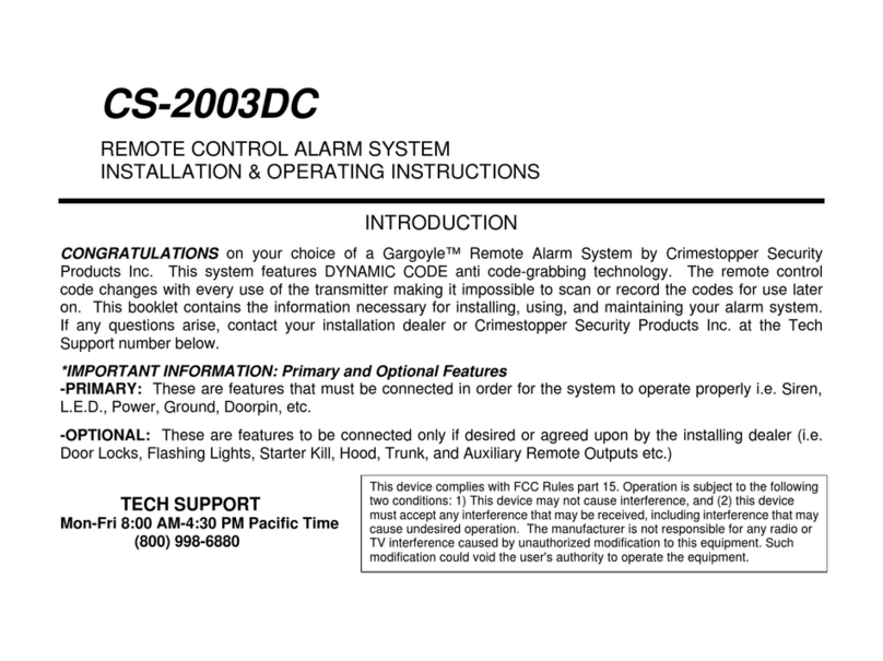 CrimeStopper CS-2003DC II Series Installation & operating instructions