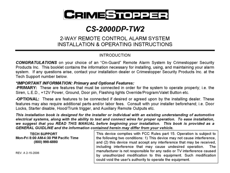 CrimeStopper CS-2000DP-TW2 Manual