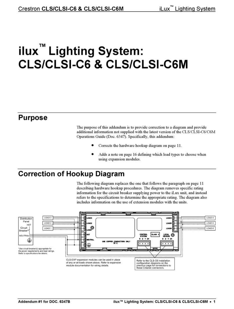 Crestron iLux CLSI-C6 Operation guide