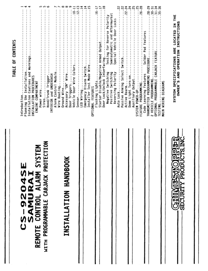 CrimeStopper Samurai CS-9204SE System manual