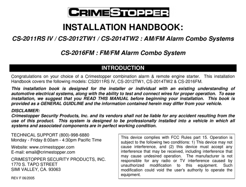 CrimeStopper CS-2011RS Series III Super Rage Installation handbook