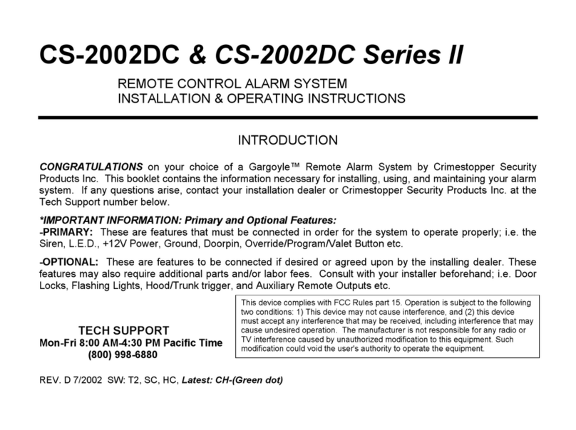 CrimeStopper CS-2002DC Series III Installation and operating instructions