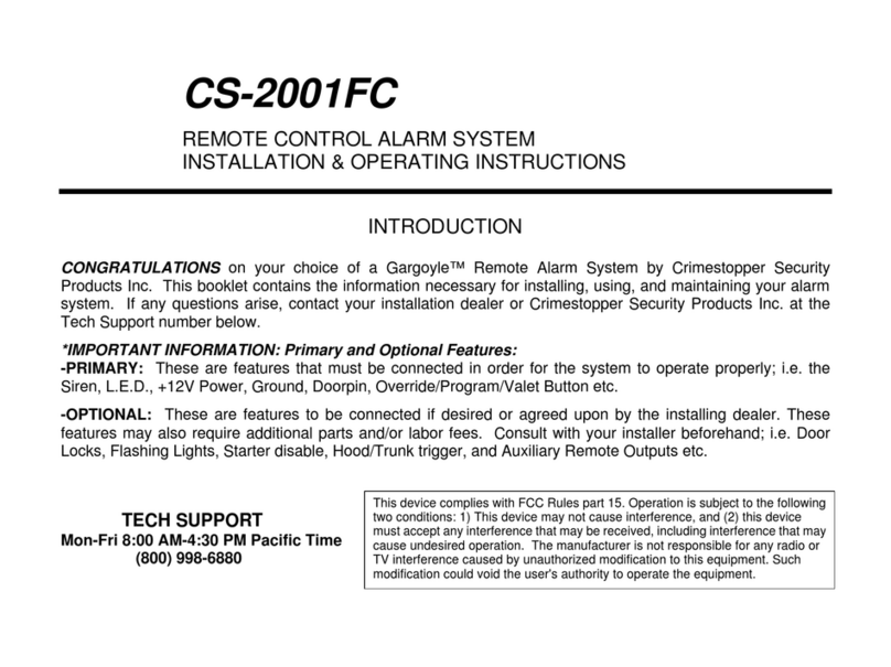 CrimeStopper Gargoyle CS-2001FC II Series Installation & operating instructions