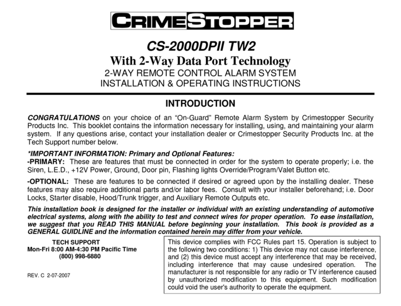 CrimeStopper CS-2000DPII TW2 Installation and operating instructions CrimeStopper CS-2000DPII TW2 Installation and operating instructions
