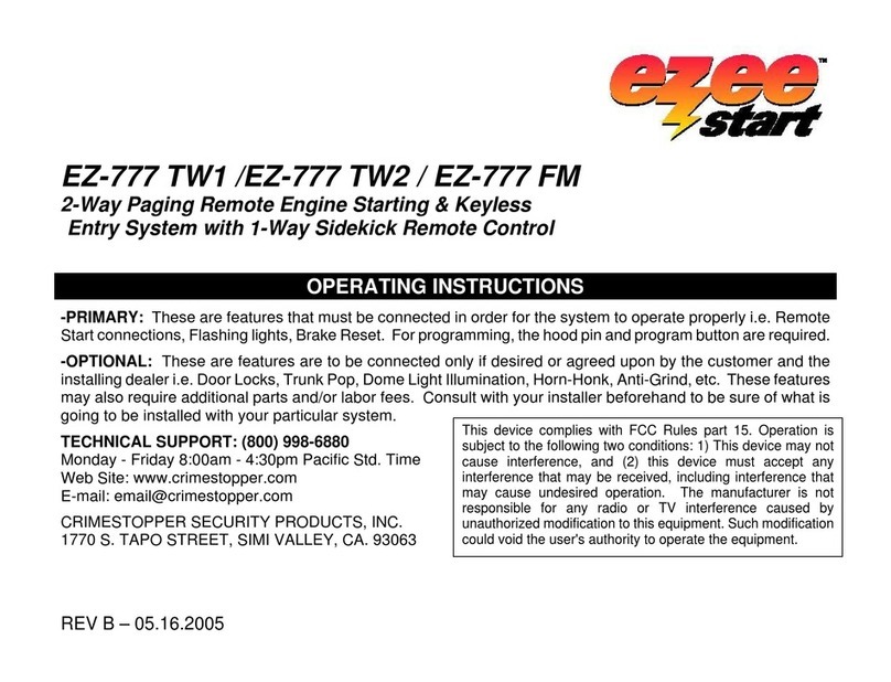 CrimeStopper EZ-777 operating instructions