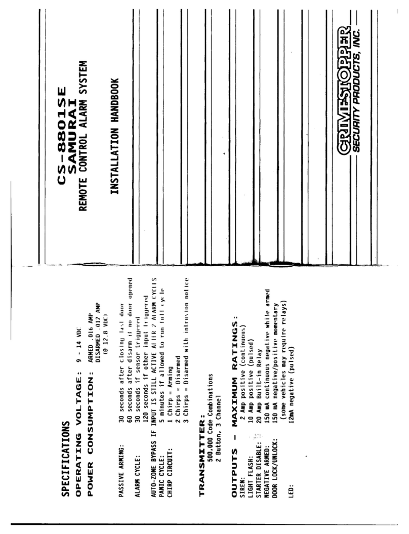 CrimeStopper Samurai CS-8801SE System manual