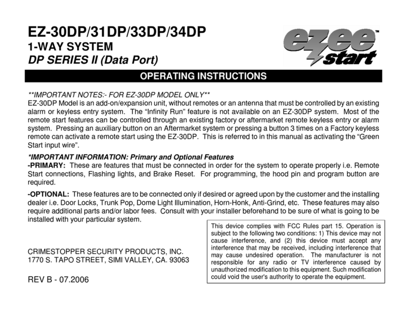 CrimeStopper Ezee Start EZ-30DP User manual
