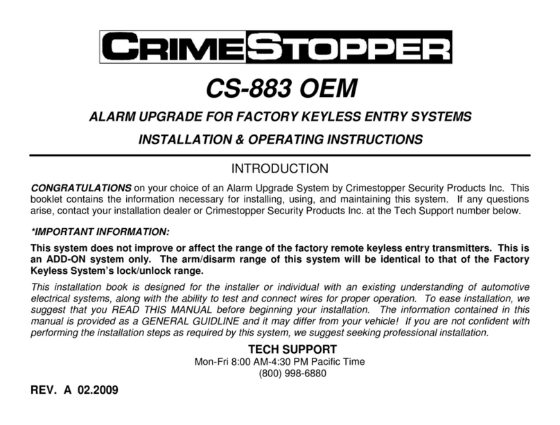 CrimeStopper CS-883 OEM Installation and operating instructions