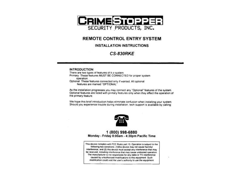CrimeStopper CS-830RKE User manual CrimeStopper CS-830RKE User manual