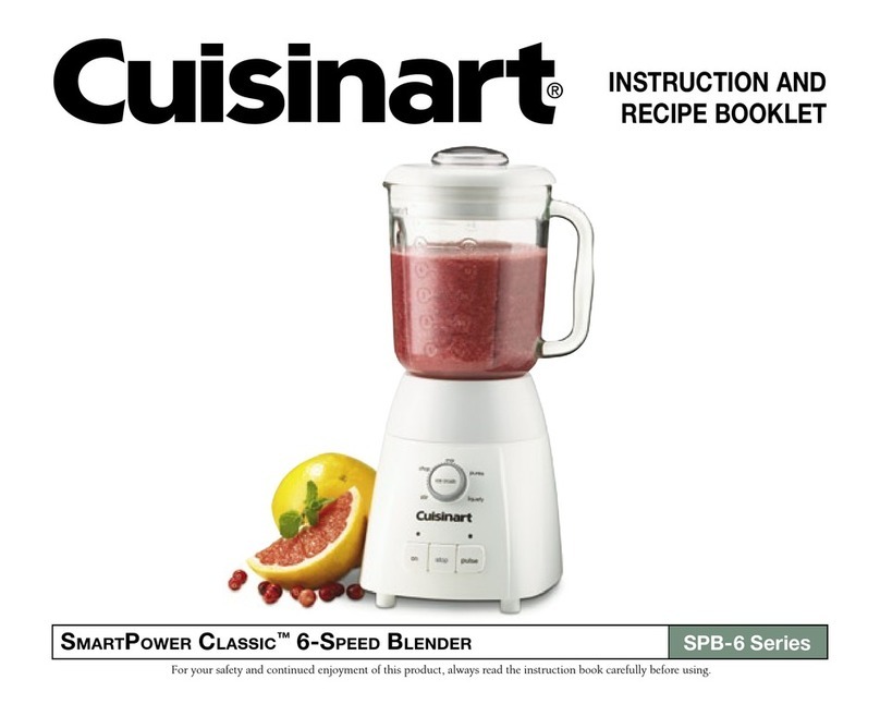 Cuisinart SMARTPOWER CLASSIC 0511000 INSTRUCTION AND RECIPE BOOKLET