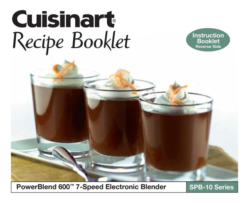 Cuisinart PowerBlend 600 SPB-10 Series Installation and operation manual