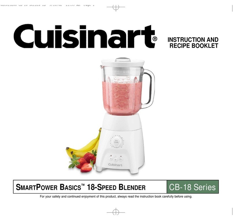 Cuisinart SMART POWER BASICS CB-18 Series INSTRUCTION AND RECIPE BOOKLET