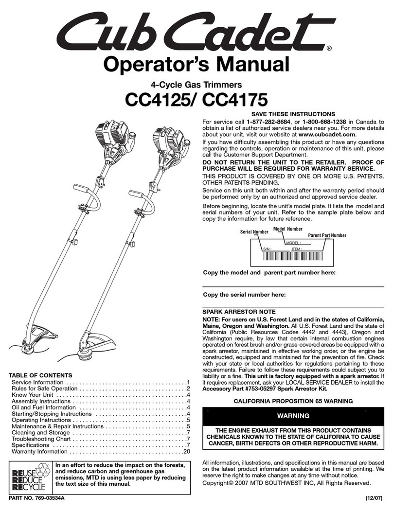 Cub Cadet CC4125 User manual
