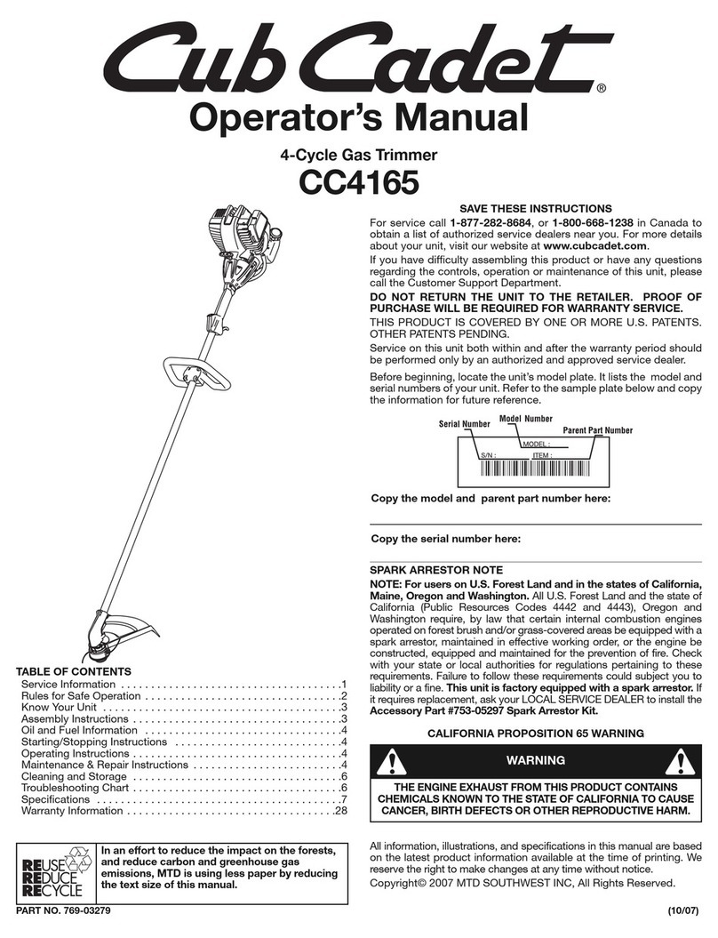 Cub Cadet CC4165 User manual