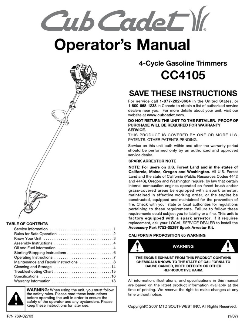 Cub Cadet CC4105 User manual