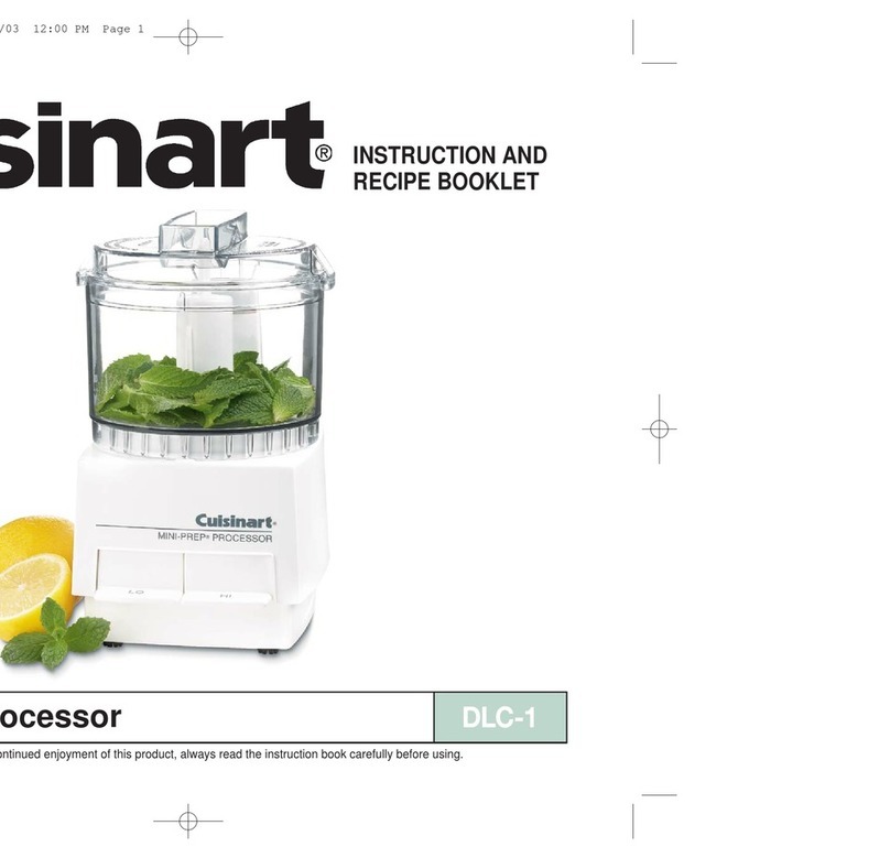 Cuisinart Mini-Prep DLC-1 INSTRUCTION AND RECIPE BOOKLET