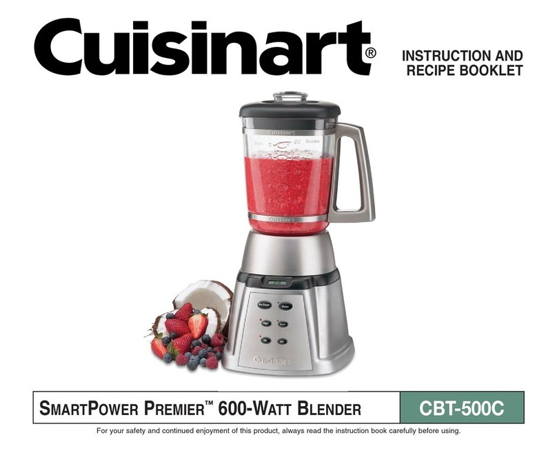 Cuisinart SmartPower Premier CBT-500C INSTRUCTION AND RECIPE BOOKLET Cuisinart SmartPower Premier CBT-500C INSTRUCTION AND RECIPE BOOKLET