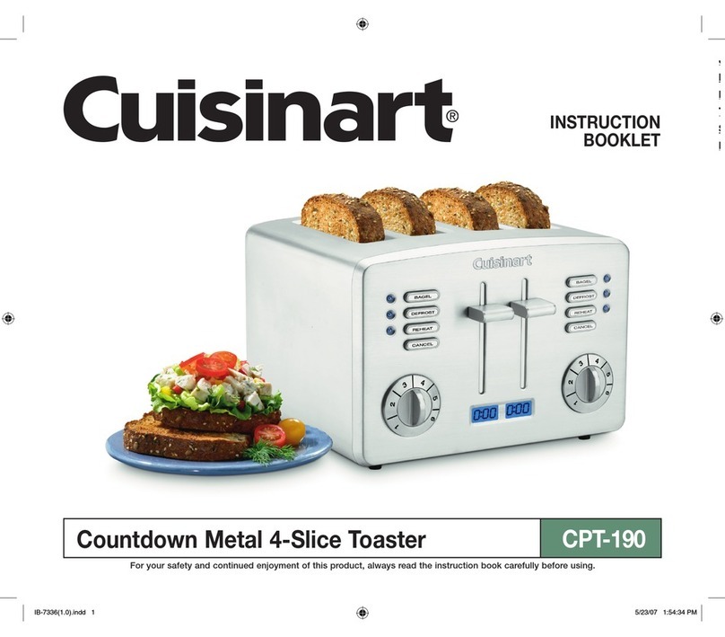 Cuisinart CPT-190 - Countdown Metal Toaster: Brushed... Instruction booklet