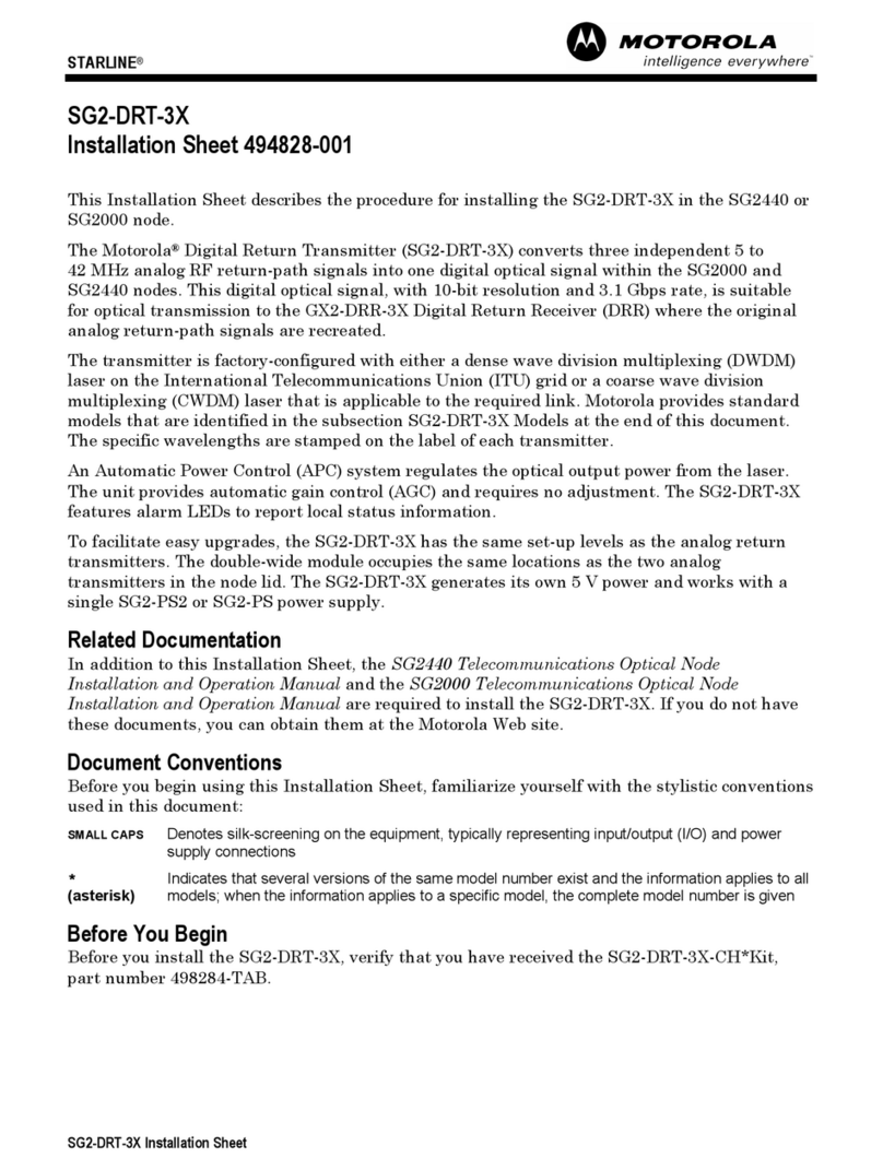 Motorola SG2-DRT-3X Assembly instructions