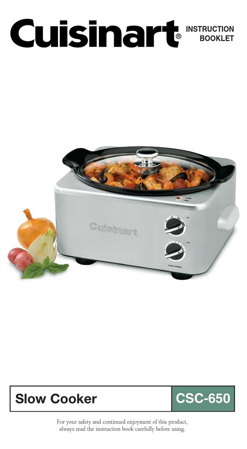 Cuisinart CSC-650 - 6.5 Quart Slow Cooker User manual