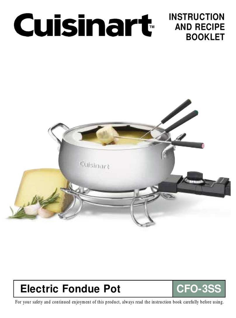 Cuisinart CFO-3SS - Electric Fondue Maker INSTRUCTION AND RECIPE BOOKLET