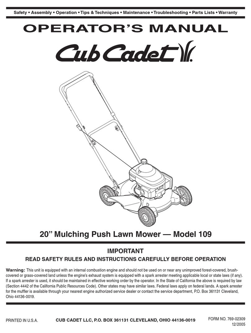 Cub Cadet 109 User manual