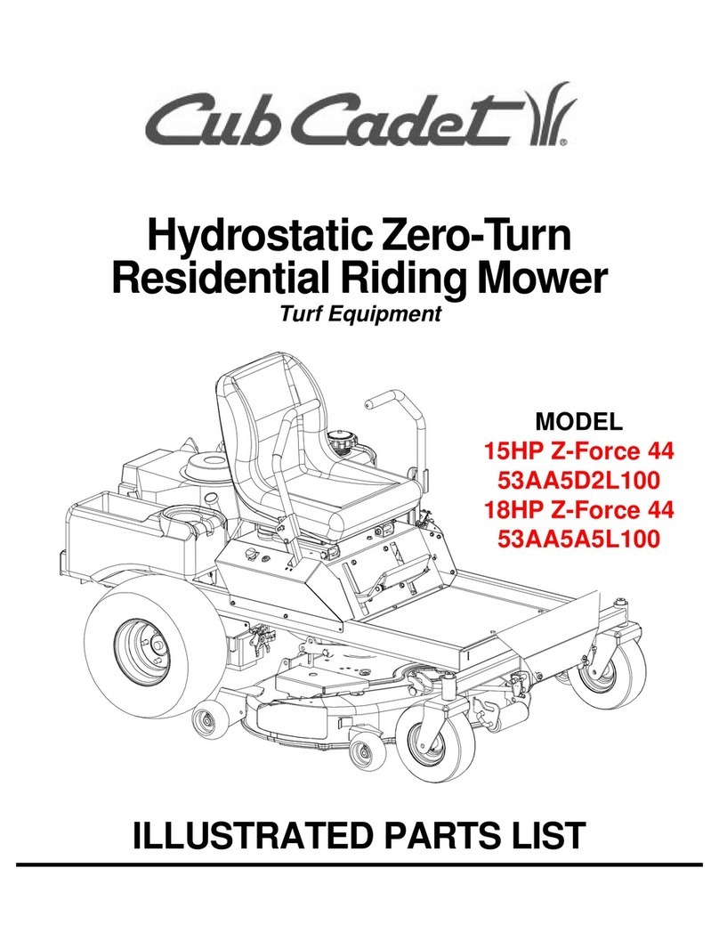 Cub Cadet 01008371 15HP Z-Force 44 Setup guide