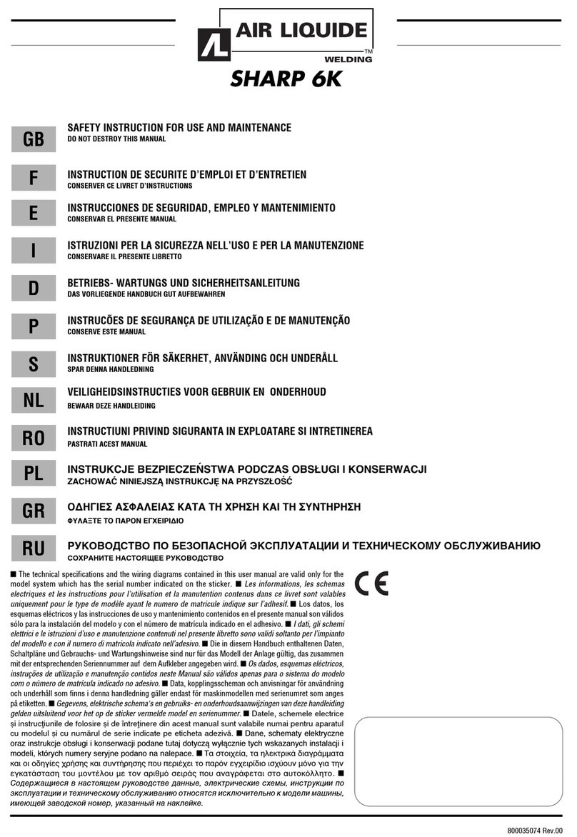 Air Liquide SHARP 6K Use and maintenance instructions Air Liquide SHARP 6K Use and maintenance instructions