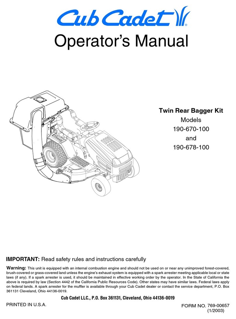 Cub Cadet 190- 670-100, 190-678-100 User manual