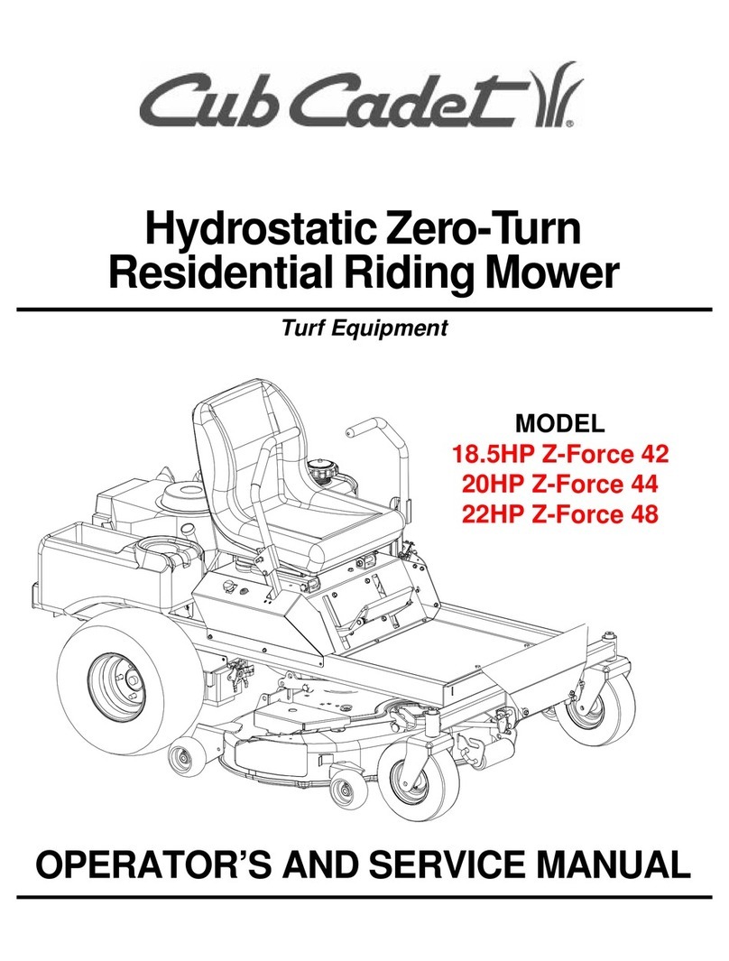 Cub Cadet 18.5HP Z-Force 42 Operating manual Cub Cadet 18.5HP Z-Force 42 Operating manual