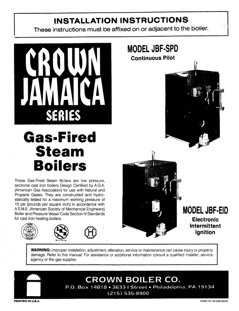Crown Boiler JBF-EID User manual Crown Boiler JBF-EID User manual