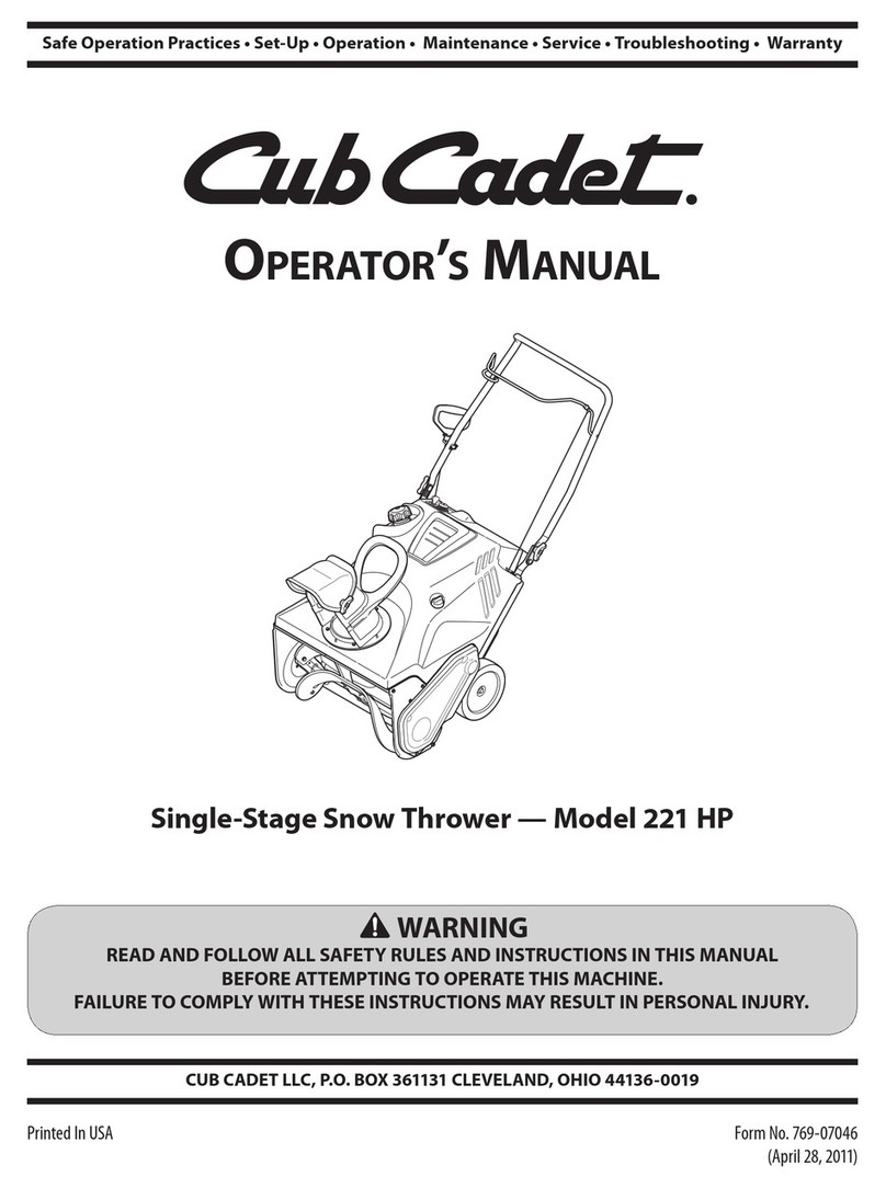 Cub Cadet 221 HP User manual