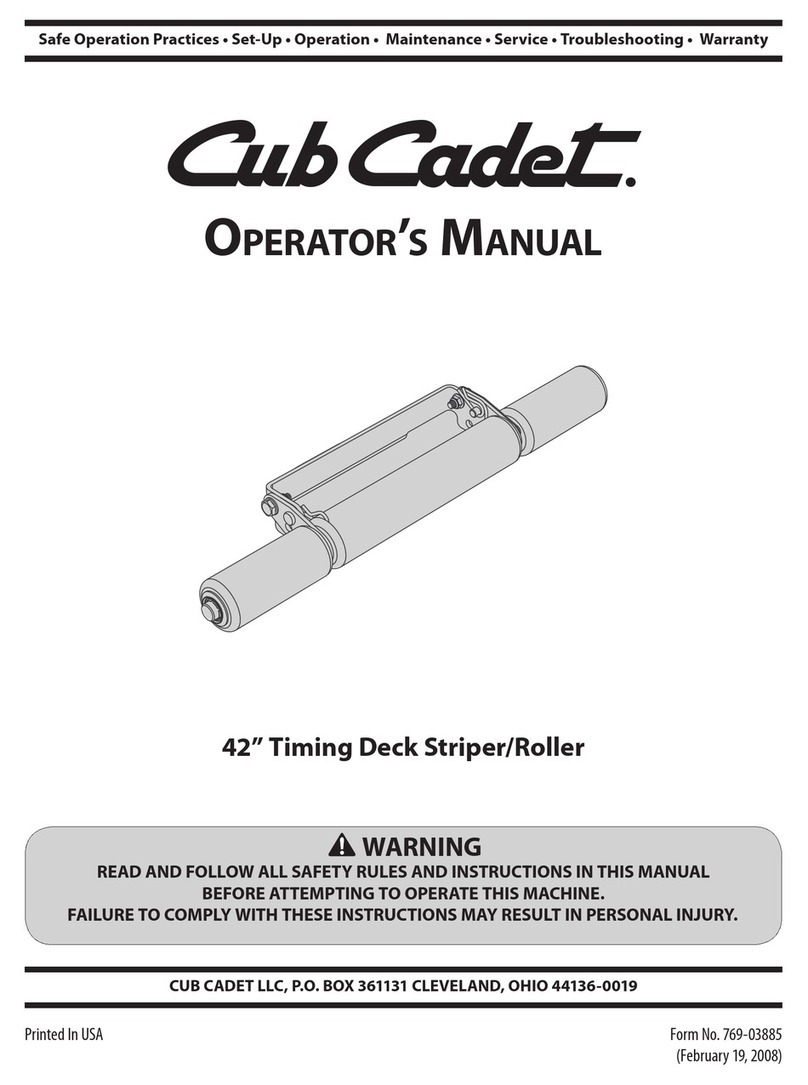 Cub Cadet Timing Deck Striper/Roller User manual