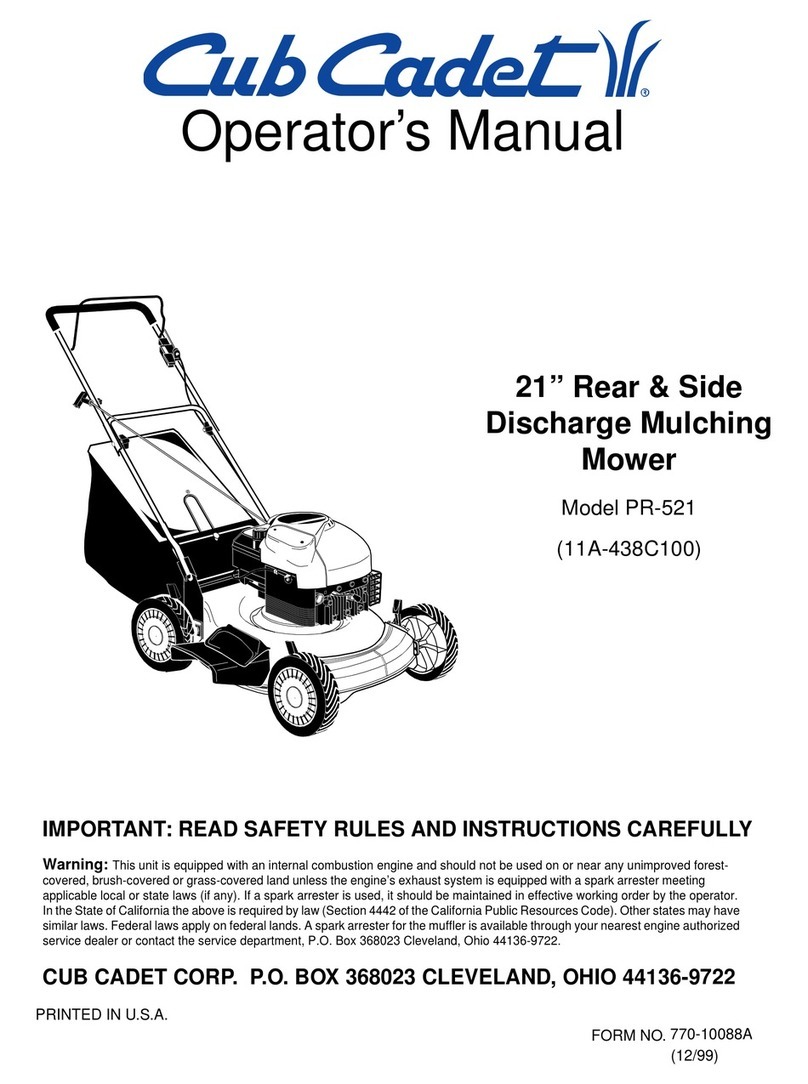 Cub Cadet PR-521 User manual