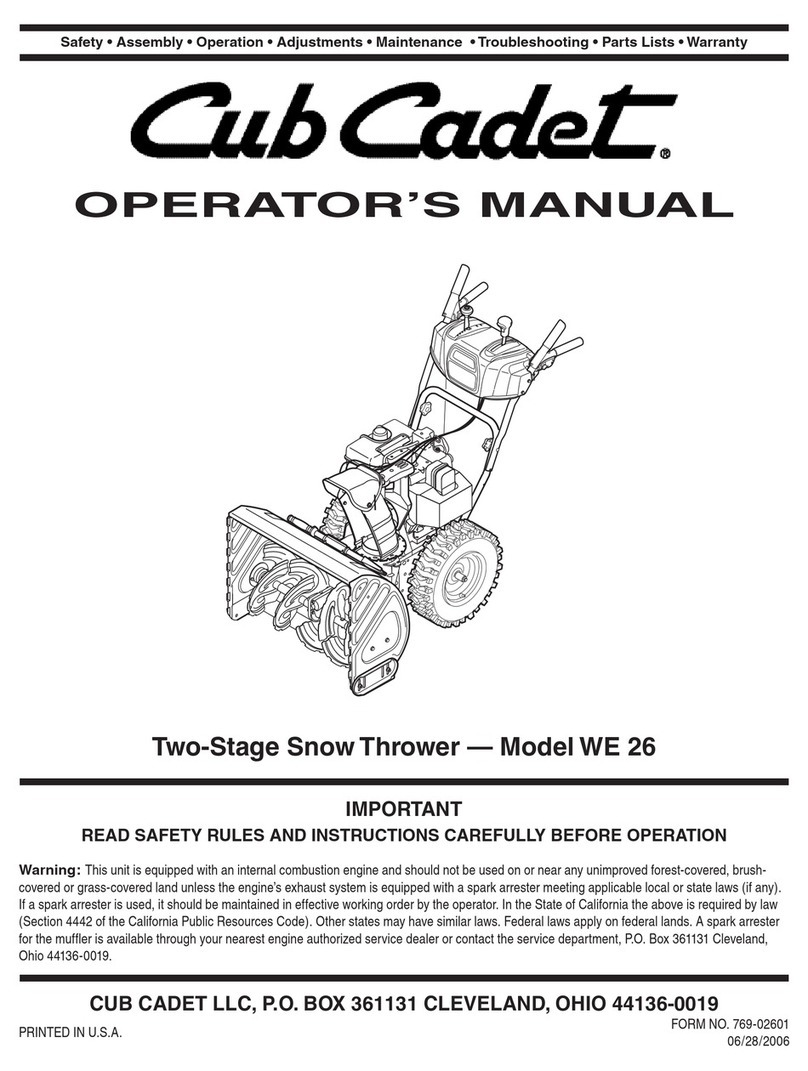 Cub Cadet WE 26 User manual