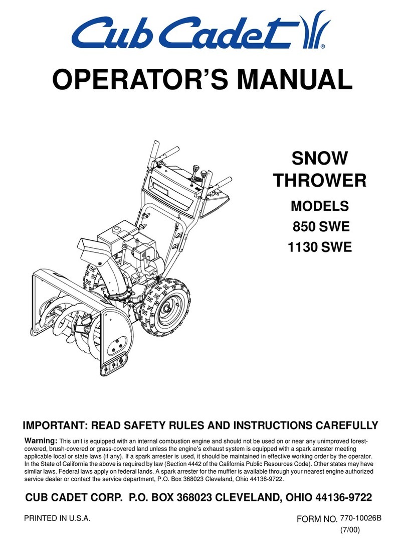 Cub Cadet 850 SWE User manual